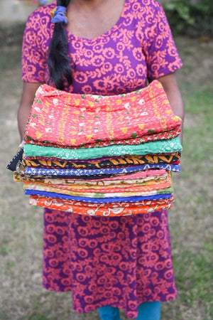 WS Kantha Hand Towel - Asha Project Kantha - Saree - Handmade