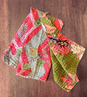 WS Kantha Kitchen Towel | Christmas - Asha Project Kantha - Saree - Handmade