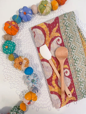 WS Kantha Kitchen Towel | Fall Vibes - Asha Project Kantha - Saree - Handmade