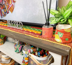 WS Kantha Table Runner | Reversible | 80in - Asha Project Kantha - Saree - Handmade