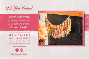 WS Kantha Tassel Garland - Asha Project Kantha - Saree - Handmade