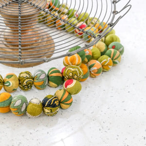 WS Saree Bead Garland | Green - Asha Project Kantha - Saree - Handmade