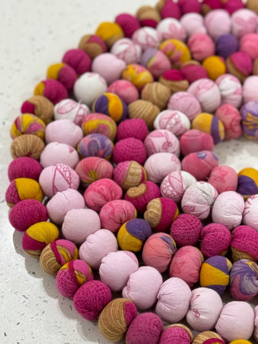 WS Saree Bead Garland | Pattern | Valentine - Asha Project Kantha - Saree - Handmade