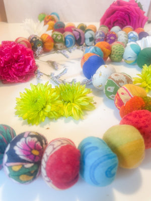 WS Saree Bead Garland | Spring - Asha Project Kantha - Saree - Handmade