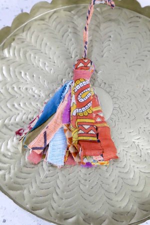 WS Saree Christmas Ornament | Tassel - Asha Project Kantha - Saree - Handmade