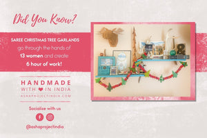 WS Saree Christmas Tree Garland | 5 ft - Asha Project Kantha - Saree - Handmade