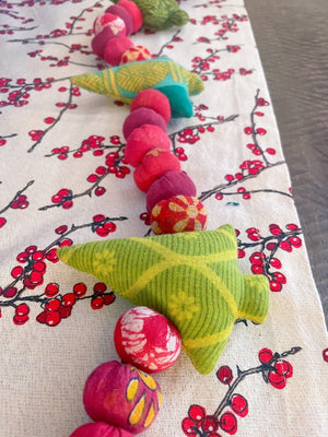 WS Saree Christmas Tree Garland | 5 ft - Asha Project Kantha - Saree - Handmade