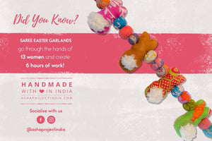 WS Saree Easter Garland | 5 ft - Asha Project Kantha - Saree - Handmade