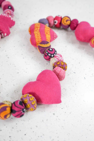 WS Saree Heart Garland | 5 ft - Asha Project Kantha - Saree - Handmade