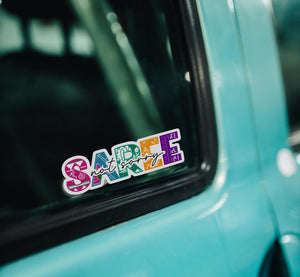 WS Saree Not Sorry | Vinyl Sticker | 4.6 in x 1.4 in - Asha Project Kantha - Saree - Handmade