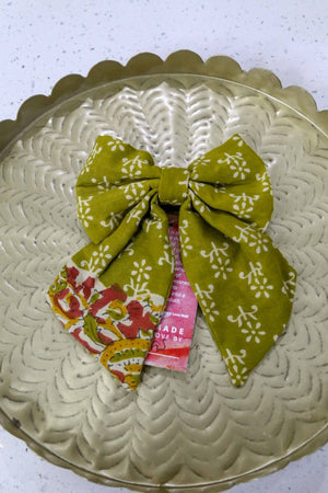 WS Saree Pet Bow | Large - Asha Project Kantha - Saree - Handmade