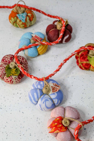 WS Saree Pumpkin Garland - Asha Project Kantha - Saree - Handmade