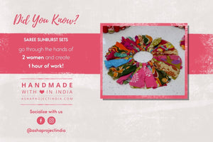WS Saree Sunburst Set - Asha Project Kantha - Saree - Handmade