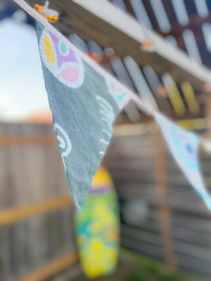 WS Saree Triangle Banner - Asha Project Kantha - Saree - Handmade