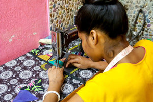 WS Saree Triangle Banner | Christmas - Asha Project Kantha - Saree - Handmade