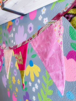 WS Saree Triangle Banner | Medium - Asha Project Kantha - Saree - Handmade