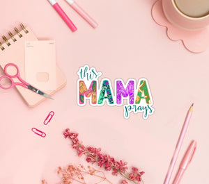 WS This Mama Prays | Vinyl Sticker | 3 in x 2.1 in - Asha Project Kantha - Saree - Handmade