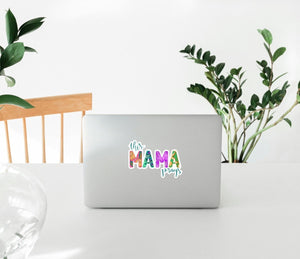 WS This Mama Prays | Vinyl Sticker | 3 in x 2.1 in - Asha Project Kantha - Saree - Handmade