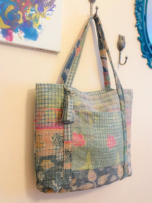 WS Vintage Kantha Bag - Asha Project Kantha - Saree - Handmade
