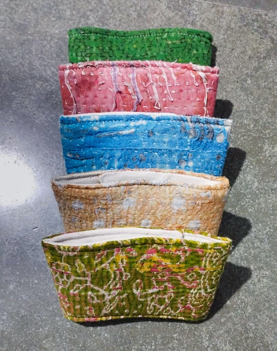 WS Vintage Kantha Coffee Cozy - Asha Project Kantha - Saree - Handmade