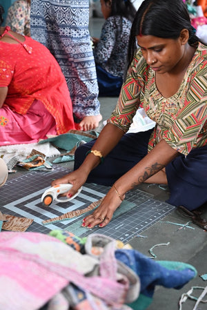 WS Vintage Kantha Tassel Keychain - Asha Project Kantha - Saree - Handmade