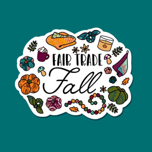 WS Vinyl Sticker | Fair Trade Fall | 2.8 x 2.2 in - Asha Project Kantha - Saree - Handmade