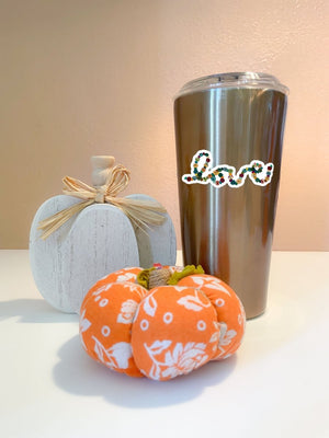 WS Vinyl Sticker | Mini Saree Pumpkin Garland | 3.5 x 1.5 in - Asha Project Kantha - Saree - Handmade