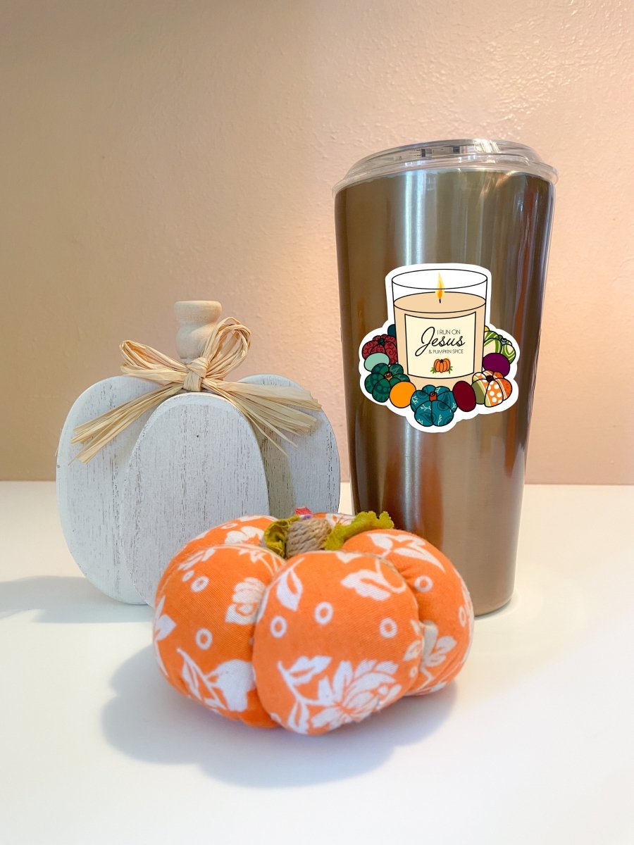 WS Vinyl Sticker | Mini Saree Pumpkin Wreath | 2.5 x 2.5 in - Asha Project Kantha - Saree - Handmade