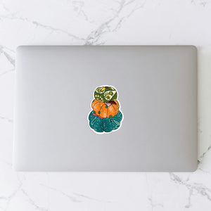 WS Vinyl Sticker | Saree Pumpkin Stack | 2.1 x 2.8 in - Asha Project Kantha - Saree - Handmade