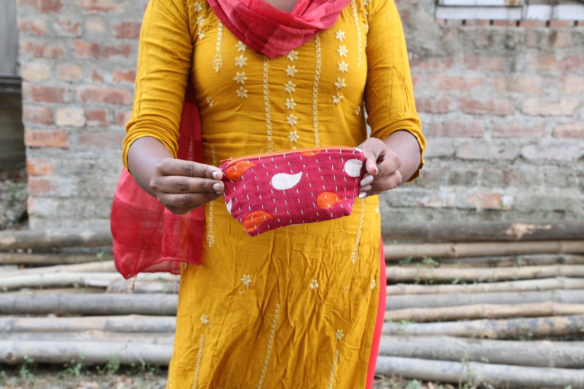 Kantha Cosmetic Bag - Small