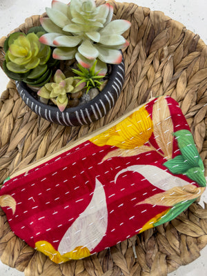 a small potted plant sitting on top of a wicker tray