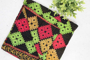 Kantha Mini Throw Blanket