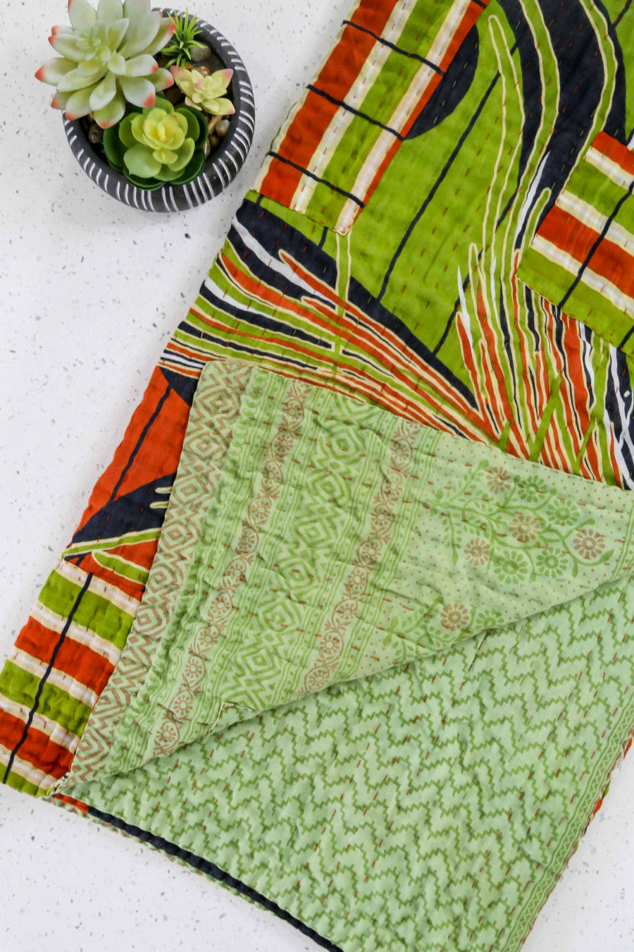 Kantha Throw Blanket