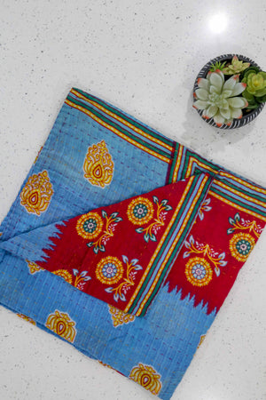 Kantha Mini Throw Blanket