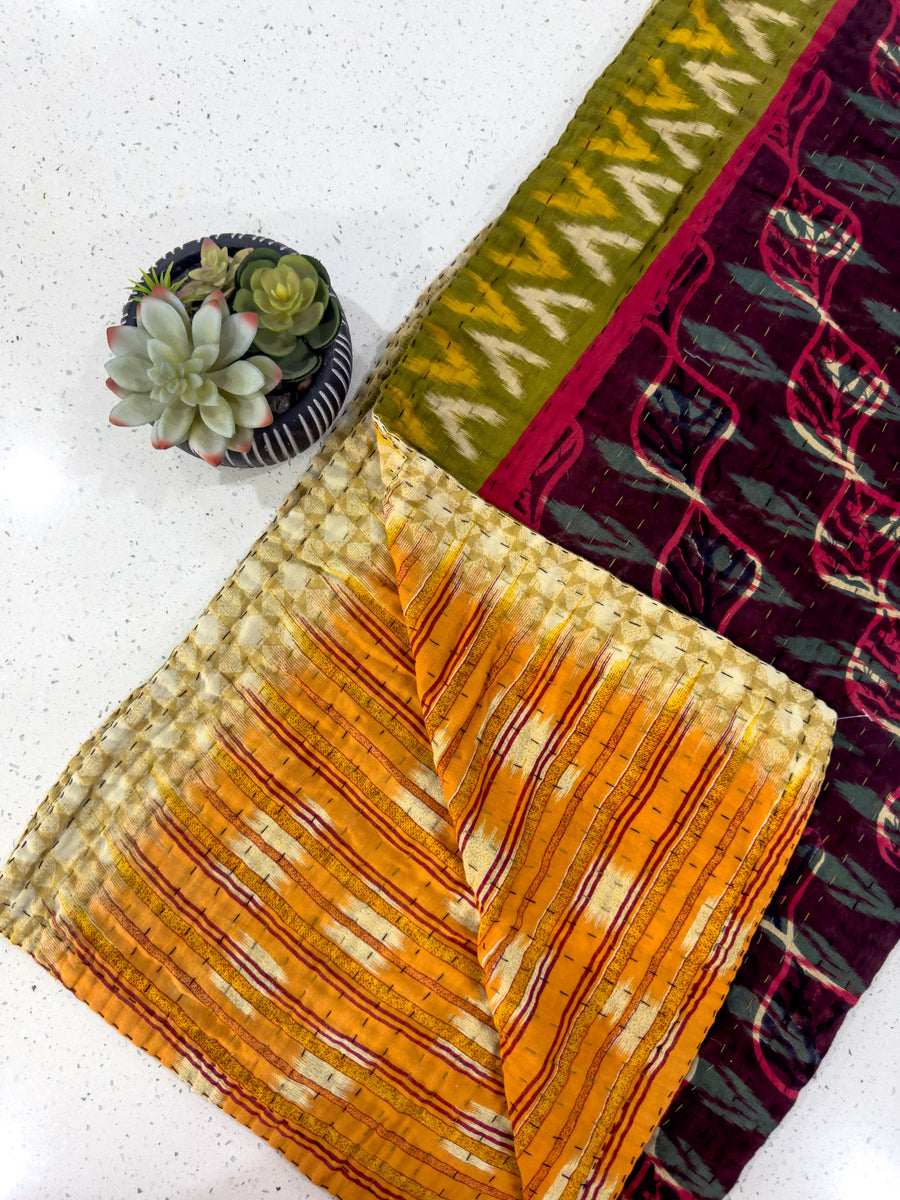 Kantha Throw Blanket