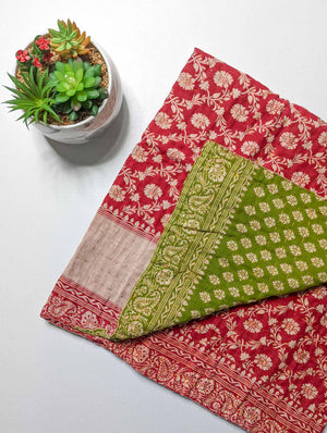 Mini Kantha Throw Blanket | Christmas