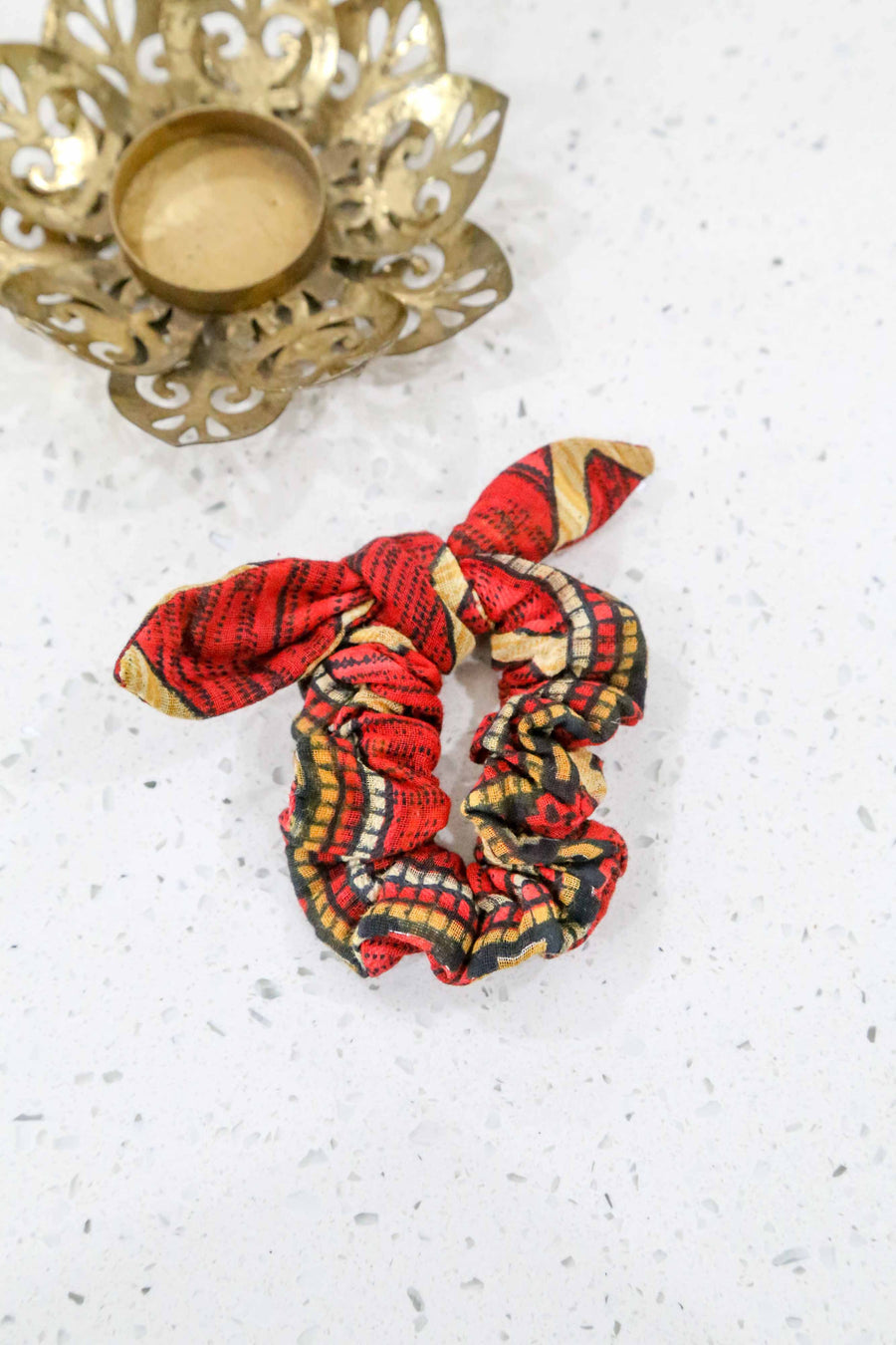 Saree Mini Scrunchie with Bow