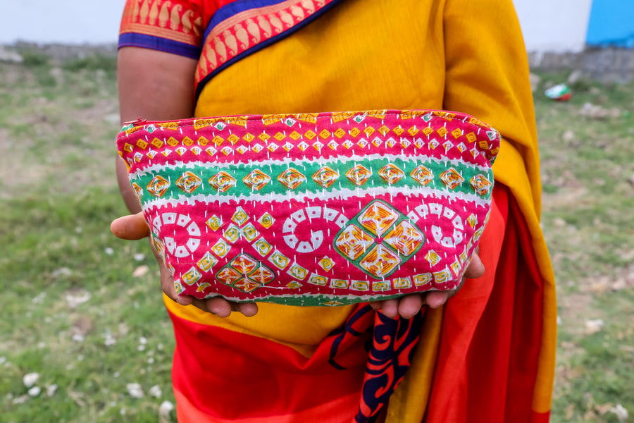 Kantha Cosmetic Bag | Large | Assorted