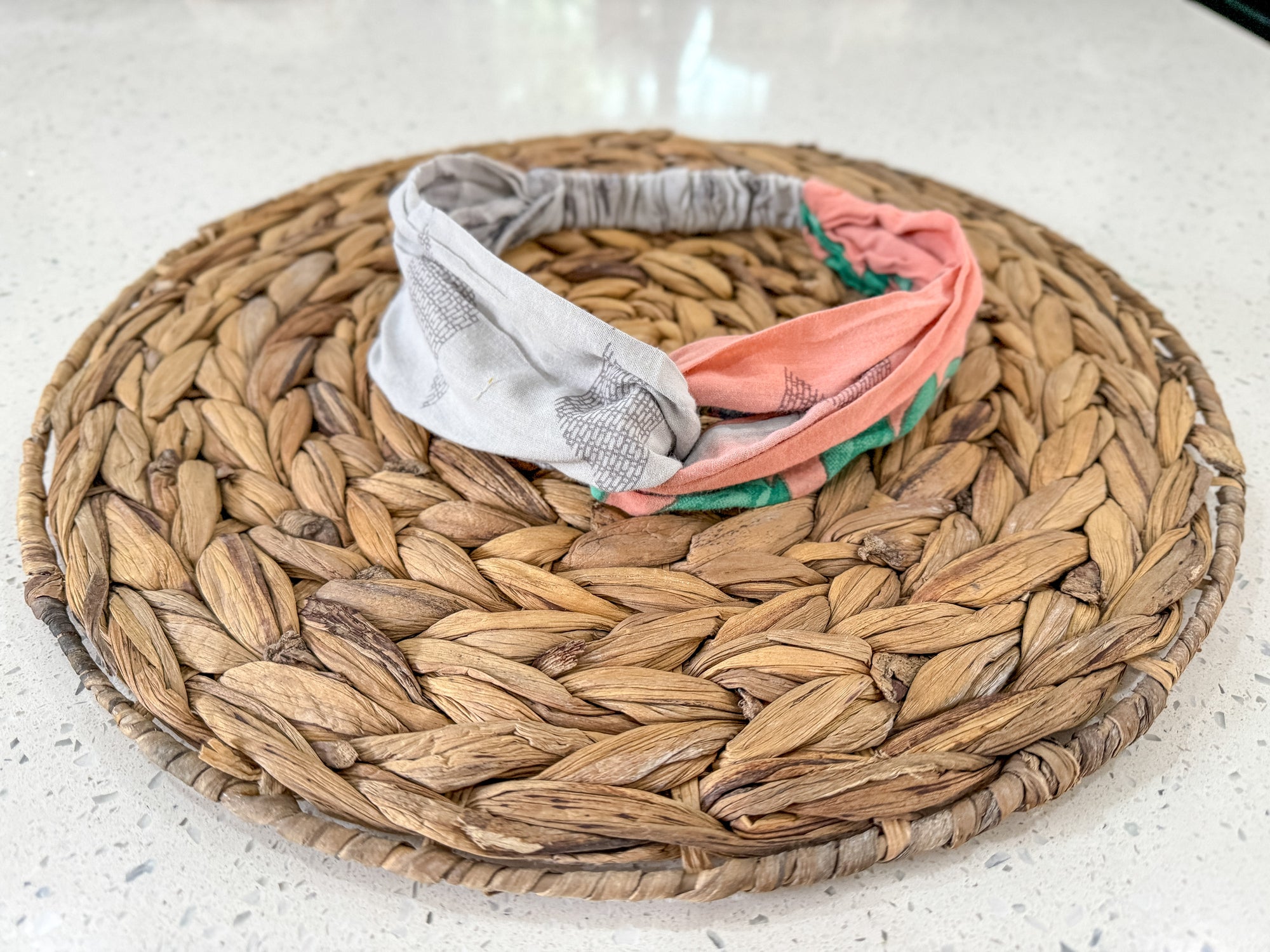 a close up of a woven basket on a table