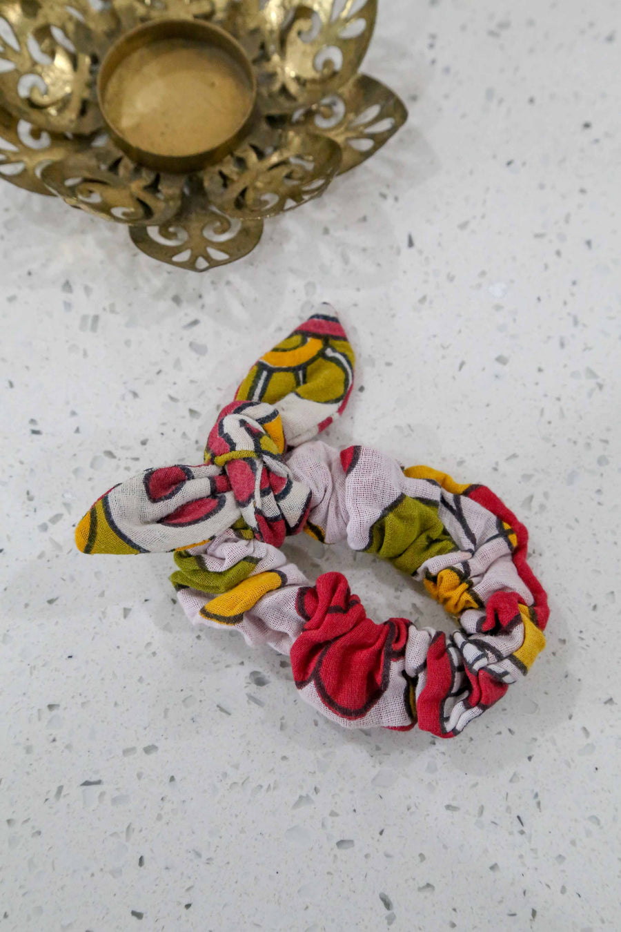 Saree Mini Scrunchie with Bow