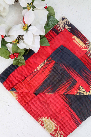 Mini Kantha Throw Blanket | Christmas