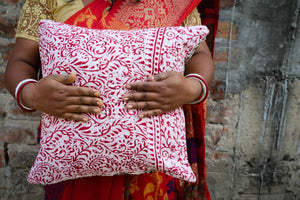 Kantha Pillow Cover - Asha Project Kantha - Saree - Handmade