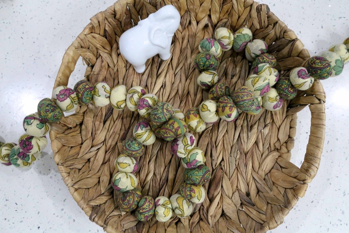 Saree Bead Garland | Pattern - Asha Project Kantha - Saree - Handmade
