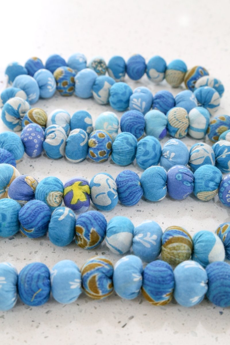 Single Color Saree Bead Garland - Asha Project Kantha - Saree - Handmade