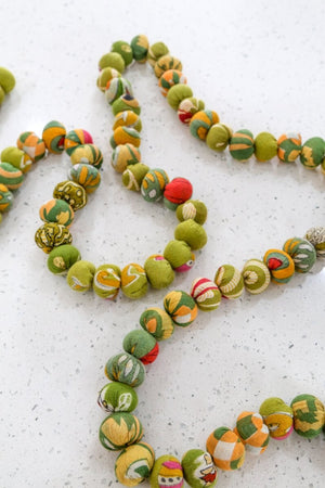 Single Color Saree Bead Garland - Asha Project Kantha - Saree - Handmade