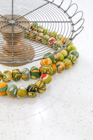 Single Color Saree Bead Garland - Asha Project Kantha - Saree - Handmade