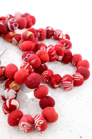 Single Color Saree Bead Garland - Asha Project Kantha - Saree - Handmade