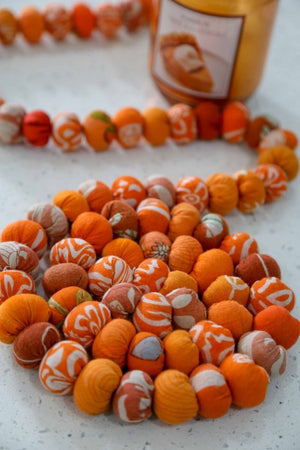 Single Color Saree Bead Garland - Asha Project Kantha - Saree - Handmade