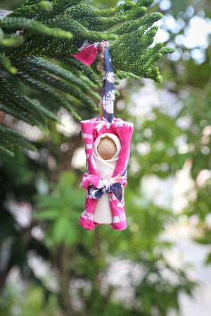 WS Baby Jesus Ornament - Asha Project Kantha - Saree - Handmade
