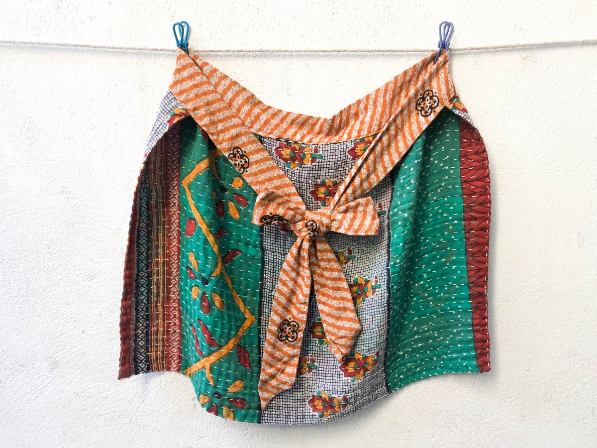 WS Kantha Apron - Asha Project Kantha - Saree - Handmade